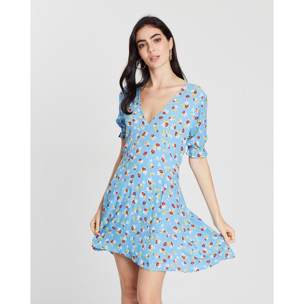 Faithfull The Brand La Belle Jasmine floral print la belle mini dress Sz S
